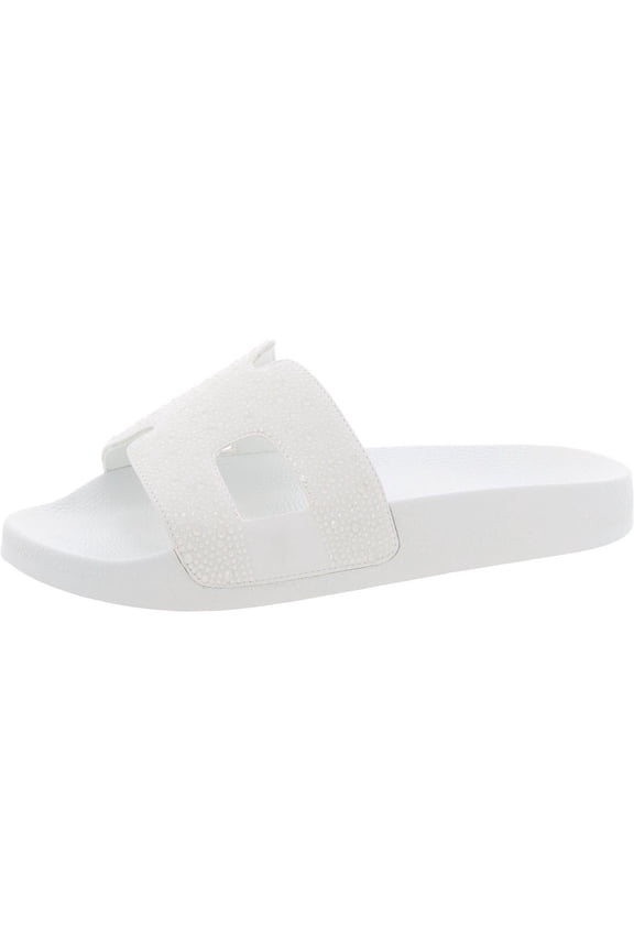 Womens Pia Rhinestone Slip-In Slide Sandals
