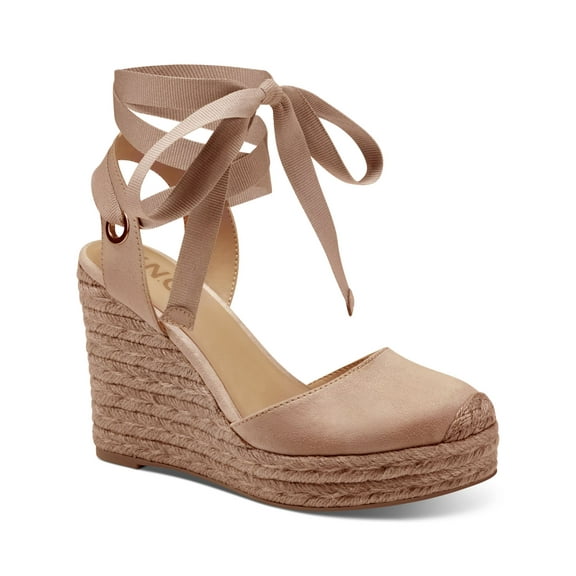 INC Womens Pink 1" Platform Wrapping Ankle Tie Padded Maisie Almond Toe Wedge Lace-Up Espadrille Shoes 8.5 M