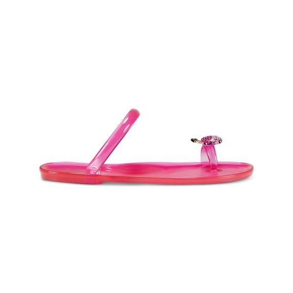 INC Womens Pink Jelly Toe Ring Cherry Detail Embellished Strappy Loren Round Toe Slip On Sandals Shoes 6 M