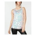 thumbnail image 1 of INC Womens Pink Sequined Sleeveless Jewel Neck Tank Top S, 1 of 3
