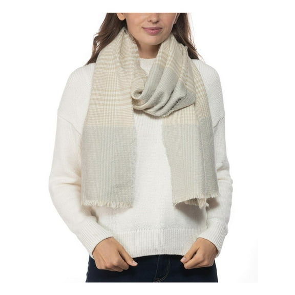 INC International Concepts Women's Plaid Colorblocked Scarf Gray Size Regular