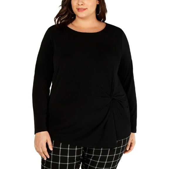 INC Womens Plus Asymmetric Twist Blouse