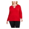 thumbnail image 1 of INC Womens Plus Embellished Rhinestone Pullover Sweater, 1 of 6