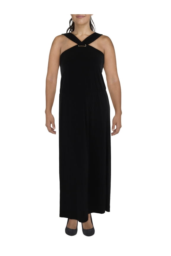 Womens Plus Slit Maxi Dress