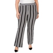 INC Womens Plus Striped Pull On Bootcut Pants B/W 26W