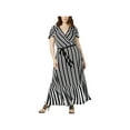 thumbnail image 1 of INC Womens Plus Striped Surplice Maxi Dress B/W 2X, 1 of 2