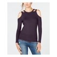 thumbnail image 1 of INC Womens Purple Cut Out Long Sleeve Jewel Neck Top Size: XL, 1 of 2