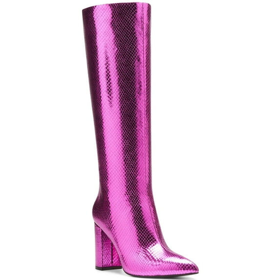 INC Womens Purple Pointed Toe Block Heel Dress Boots 5.5