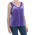 thumbnail image 1 of INC Womens Purple Velvet Sheer Inset Sleeveless V Neck Tank Top M, 1 of 2