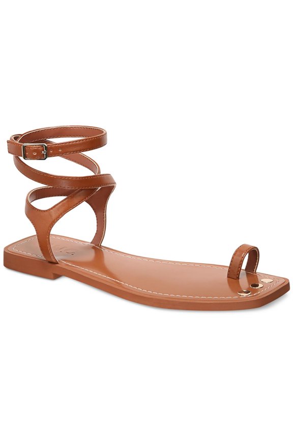 Womens REMMIE Faux Leather Ankle strap Gladiator Sandals