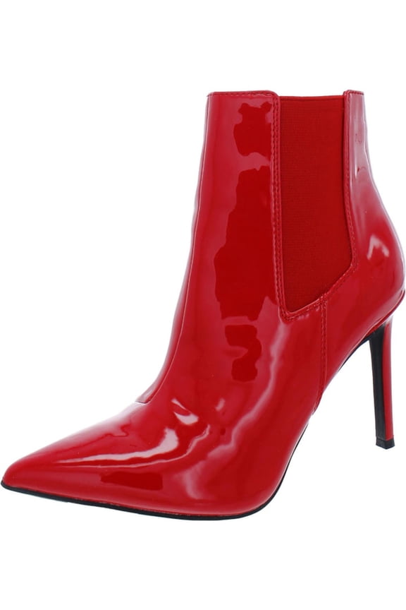 Womens Red Comfort Goring Katalina Pointed Toe Stiletto Zip-Up Booties 5.5 M