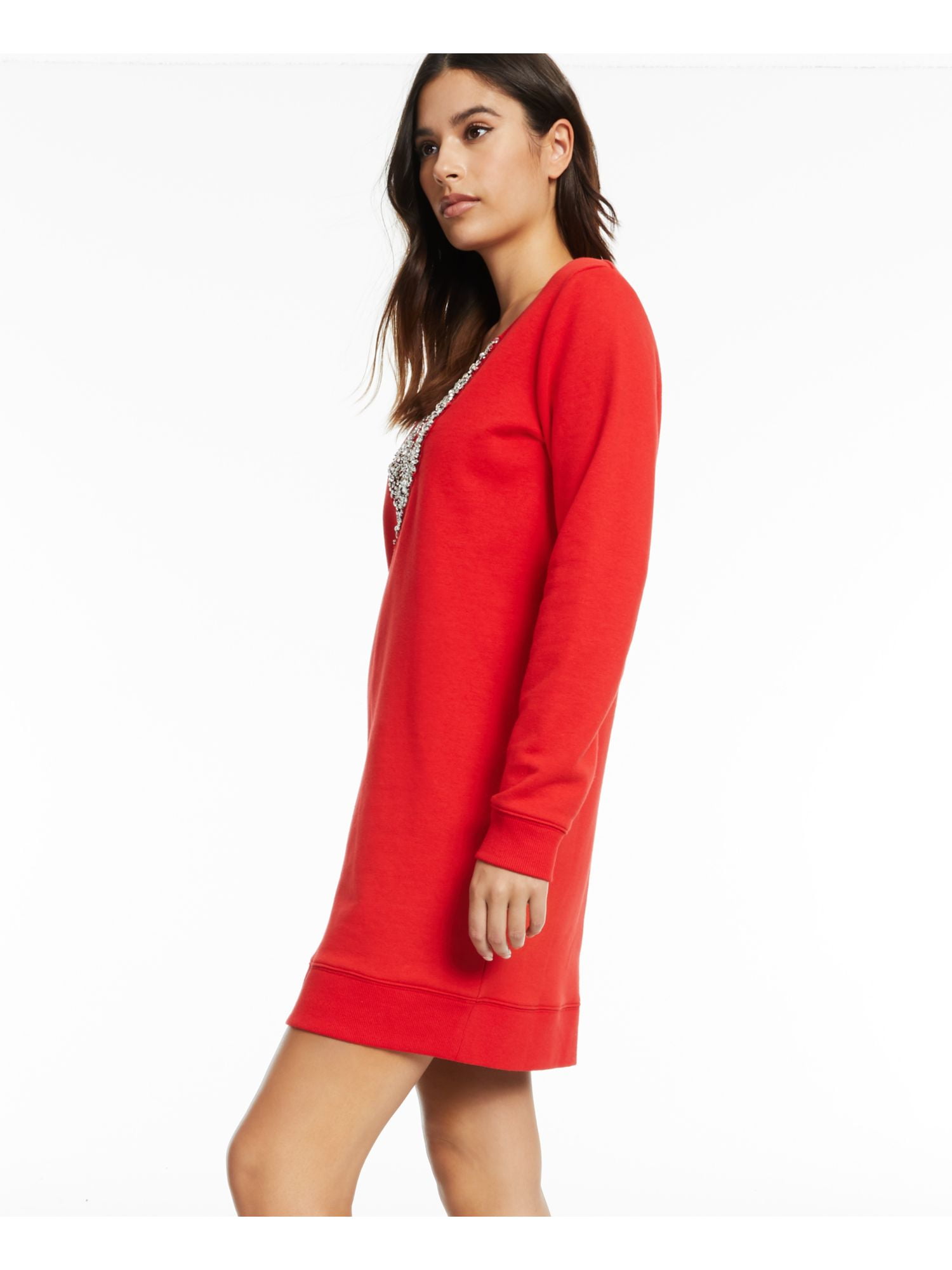 V neck sweatshirt dress new arrivals