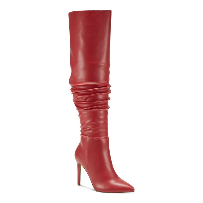 INC Womens Red Slouch Cushioned Iyonna Pointed Toe Stiletto Zip-Up