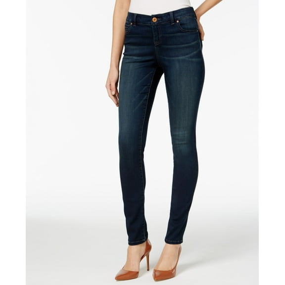 INC Womens Regular Fit Indigo Wash Skinny Jeans Navy 0
