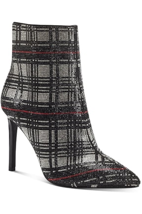 Womens Reisa 4 Rhinestone Plaid Booties
