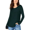 thumbnail image 1 of INC Womens Ribbed Jewel Neck Pullover Top Green L, 1 of 3