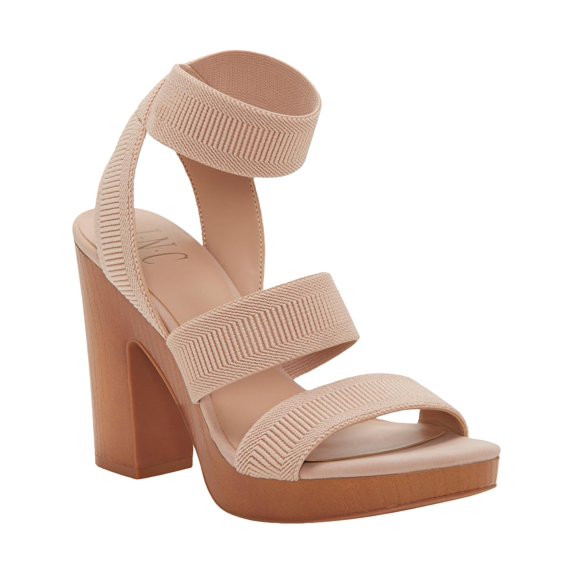 INC Womens Roesia Ankle Strap Wood Platform Sandals