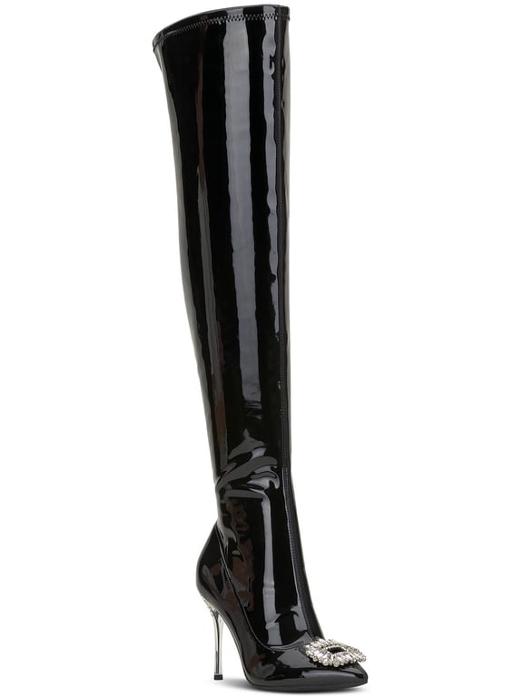 Womens Romina Patent Metallic Thigh-High Boots