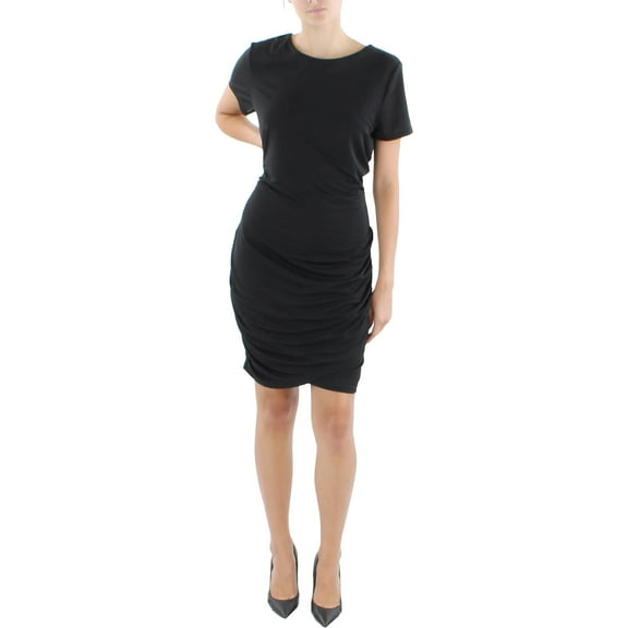 INC International Concepts Womens Ruched Mini Dress Deep Black XL