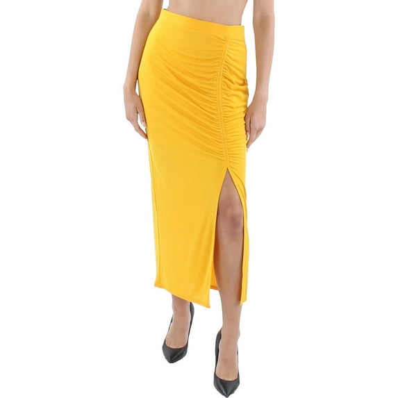 INC Womens Ruched Split Hem Maxi Skirt