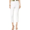 thumbnail image 1 of INC Womens Ruffle Trim Cropped Capri Pants White 4, 1 of 2
