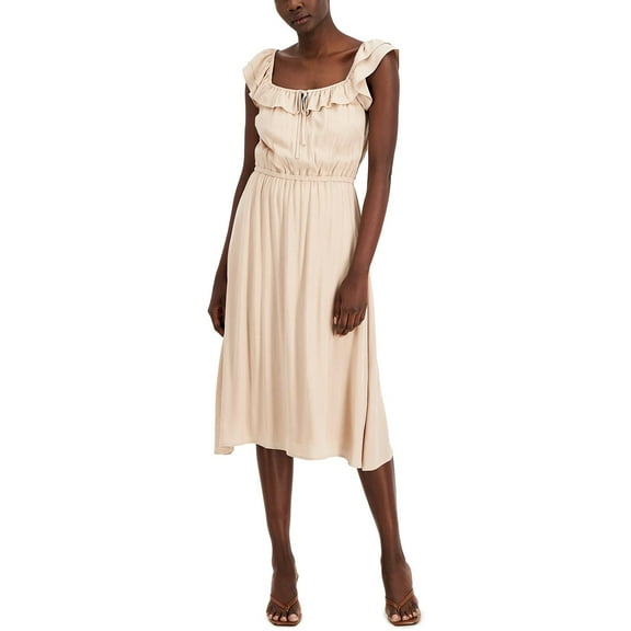 INC International Concepts Womens Metallic Dress Toasted Twine S