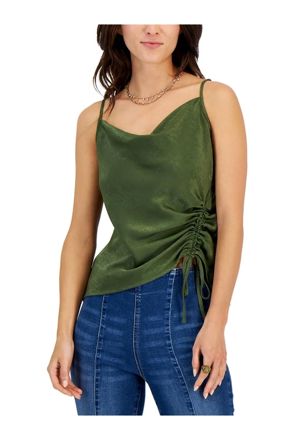 International Concepts Womens Side Ruched Camisole Camisole Costa Green XL