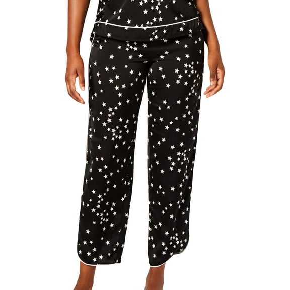 INC Womens Satin Stars Sleep Pant Black L