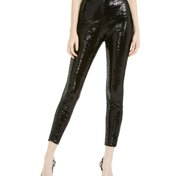 INC Womens Sequined High-Waist Ankle Pants