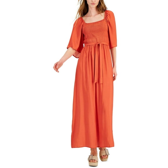 INC International Concepts Womens Smocked Dress Cr Summer Fig M