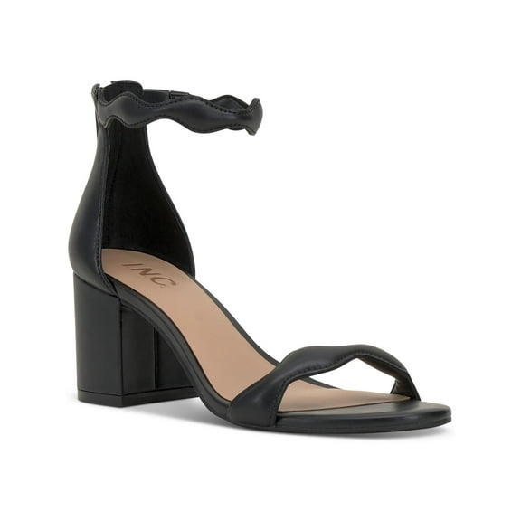INC Womens Sollisa Faux Leather Scalloped Heels
