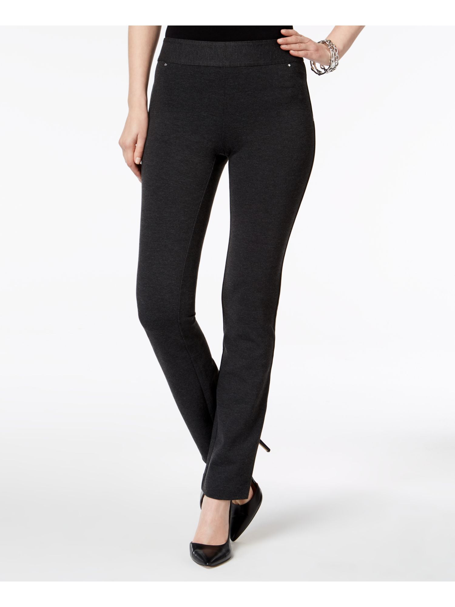 INC Womens Straight Mid Rise Pants Gray