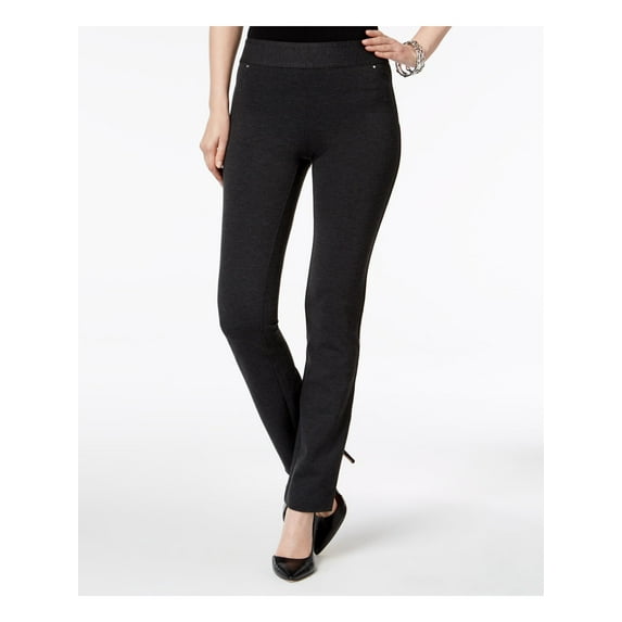 INC Womens Gray Pull On Straight leg Pants Size: 8