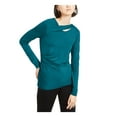 thumbnail image 1 of INC Womens Teal Long Sleeve Jewel Neck Top Size: M, 1 of 2