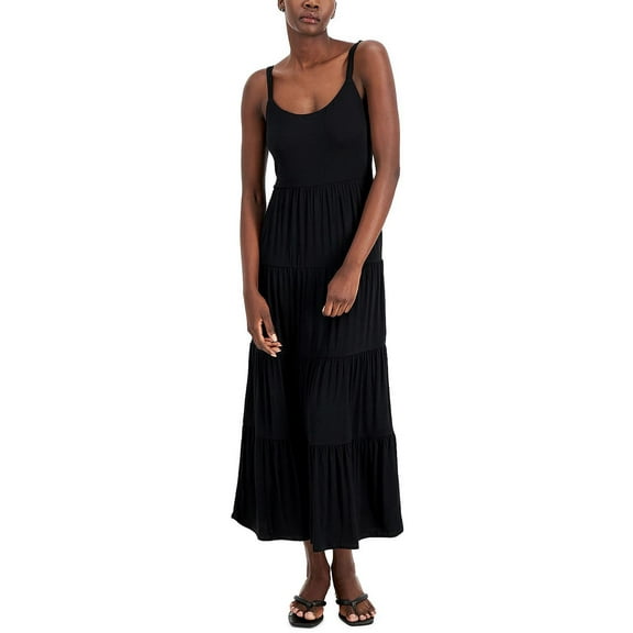 INC International Concepts Womens Tiered Dress Black M