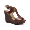 thumbnail image 1 of INC Womens Valleri Faux Leather Open Toe Wedge Sandals, 1 of 3