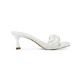 thumbnail image 1 of INC Womens White Braided Padded Parker Square Toe Flare Slip On Dress Sandals Shoes 12 M, 1 of 4