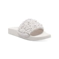 thumbnail image 1 of INC Womens White Faux Pearl Embellished Peymin Round Toe Platform Slip On Slide Sandals Shoes 6, 1 of 4