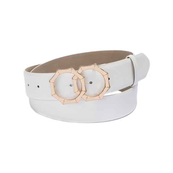 INC Womens White Polyurethane polyurethane Casual Belt S