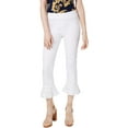 thumbnail image 1 of INC Womens White Ruffled Cropped Pants Size: 14, 1 of 2