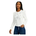 thumbnail image 1 of INC Womens White Ruffled Embellished Stars Printed Long Sleeve Top L, 1 of 2