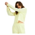 thumbnail image 1 of INC Womens Yellow Embellished Crew Neck Long Sleeve Sweatshirt M, 1 of 4