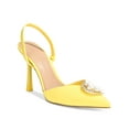 thumbnail image 1 of INC Womens Yellow Embellished Mateo Victoria Pointed Toe Stiletto Slip On Slingback 7 M, 1 of 4