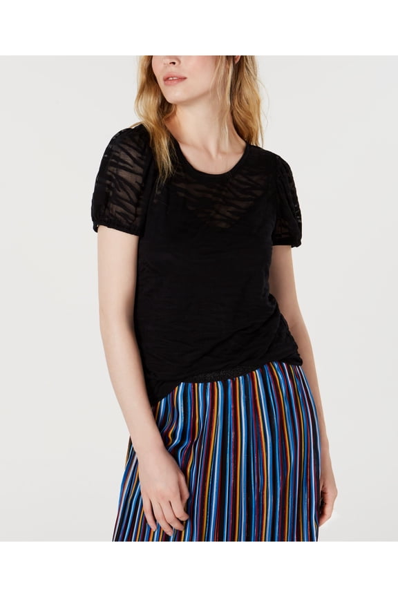 Womens Zebra-Burnout Shirt Top