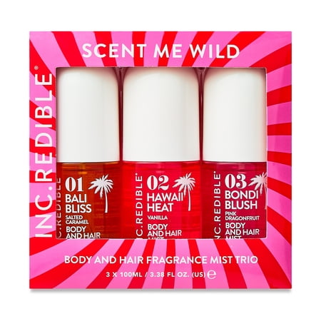 INC.redible Scent Me Wild Body & Hair Fragrance Mist Set, 3 Count