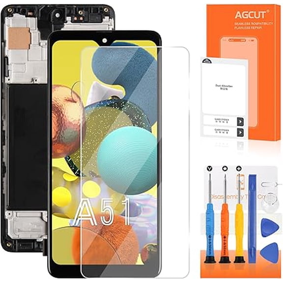 INCELL for Samsung Galaxy A51 Screen Replacement for Samsung A51 LCD Display SM-A515F SM-A515U LCD Digitizer Touch Screen Assembly Repair Part with Frame(No Fingerprint)