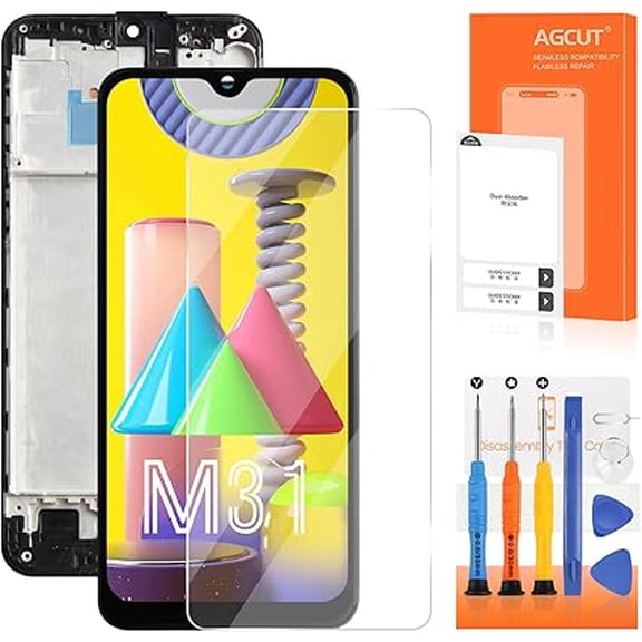 INCELL for Samsung Galaxy M31 Screen Replacement for Samsung M31 LCD Display for SM-M315F, SM-M315F/DS Screen Touch Digitizer Assembly Repair Part with Frame