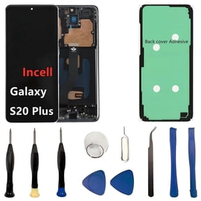 INCELL for Samsung Galaxy S20 Plus Screen Replacement S20Plus 5G LCD Display SM-G986U SM-G986U1 Display Touch Screen Assembly No Fingerprint. (with Black Frame+Back Cover Adhesive+Tools)