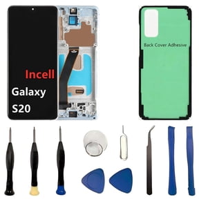 INCELL for Samsung Galaxy S20 Screen Replacement S20 5G LCD Display SM-G981U SM-G981U1 Display Touch Screen Assembly No Fingerprint Not SM-G981V. (with Blue Frame+Back Cover Adhesive+Tools)