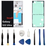 INCELL for Samsung Galaxy S22 Ultra Screen Replacement S22Ultra 5G LCD Display SM-S908U SM-S908U1 Display Touch Screen Assembly No Fingerprint. with White Frame+Back Cover Adhesive+Tools
